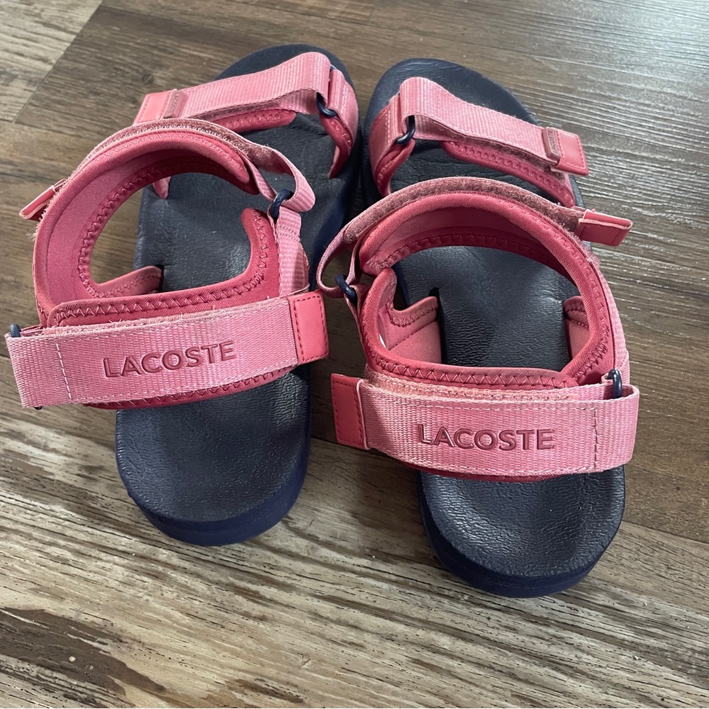 Lacoste pink suruga contrasted sole beach summer sandals 10 - Picture 5 of 7